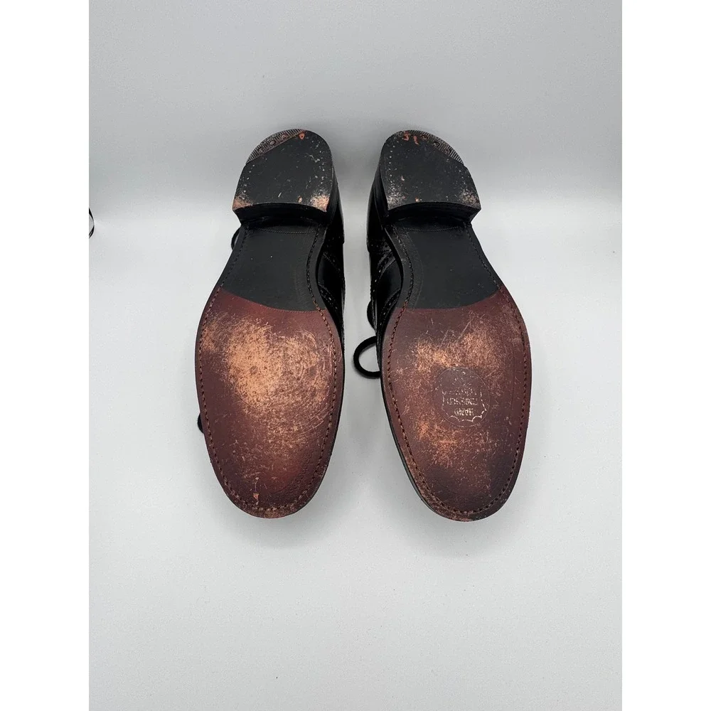 Desborough Shoe Envoy Men Black Leather Ghillie Brogues Made in Britain Tasseled